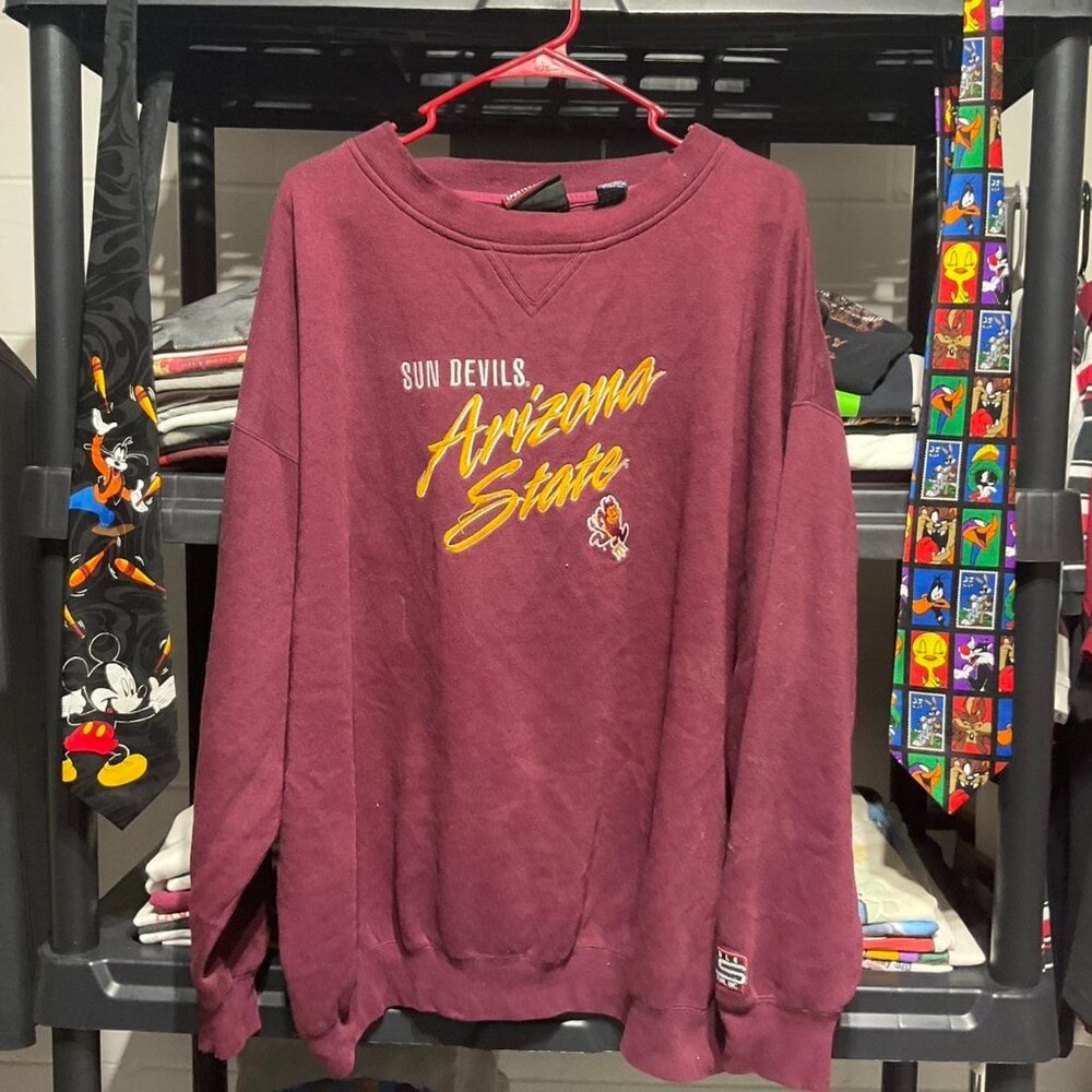 Vintage Burgundy and yellow Arizona State University crewneck sweatshirt